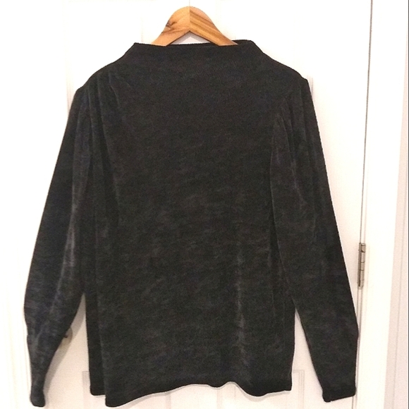 NWOT Express Black Brushed Velvet Mockneck Sweater Size XL - Picture 12 of 12